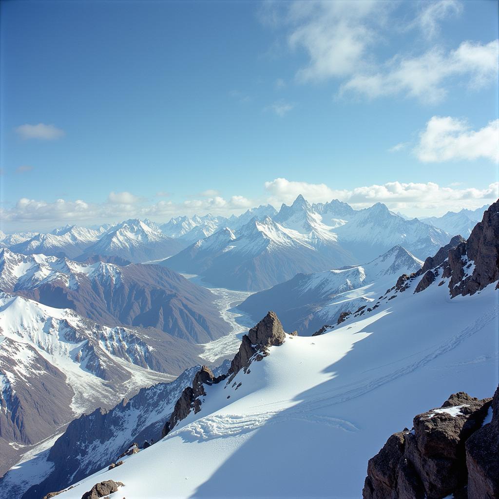 The unforgiving landscape of the Andes Mountains in Society of the Snow