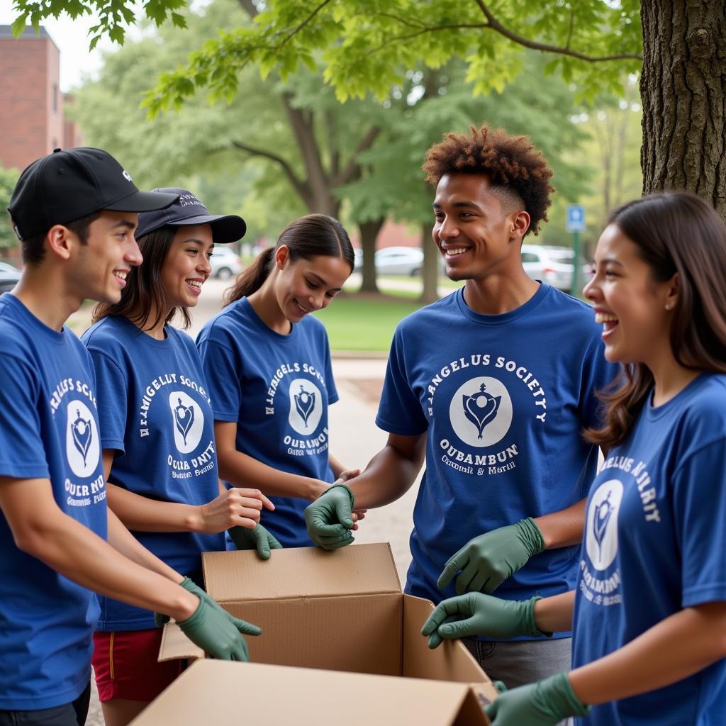 Angels Society UVA members volunteering in the local community