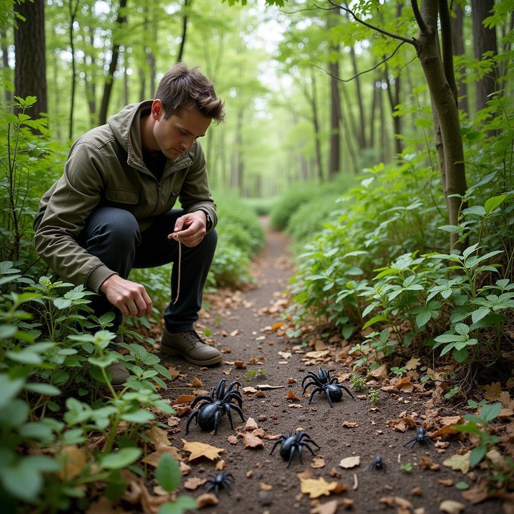 Arachnologist Conducting Field Research