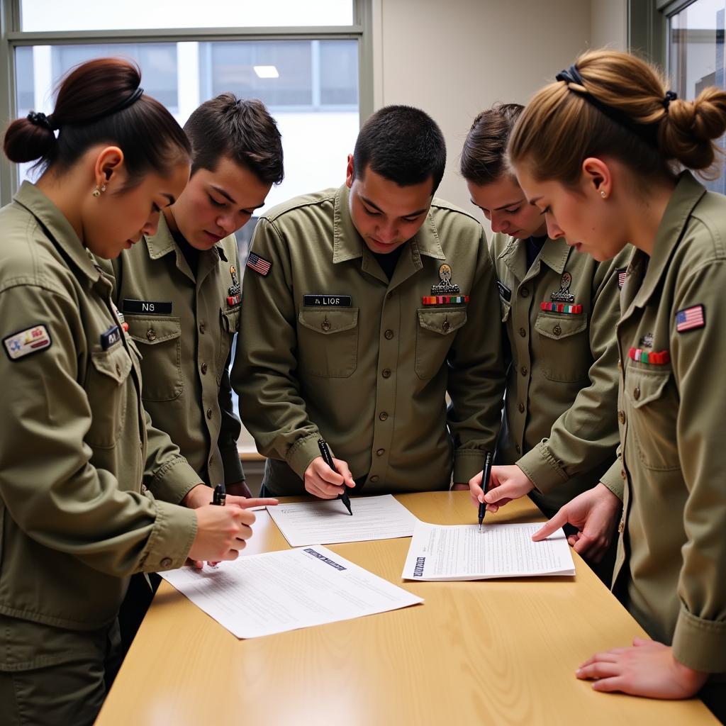 Arnold Air Society Members Signing Anti-Hazing Pledge