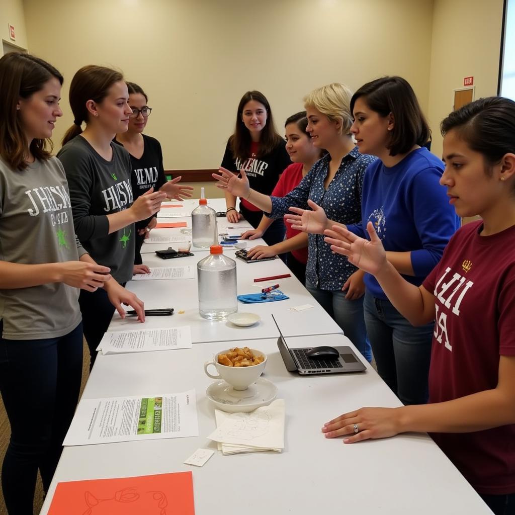 Members of an ASL Honor Society volunteering at a Deaf community event