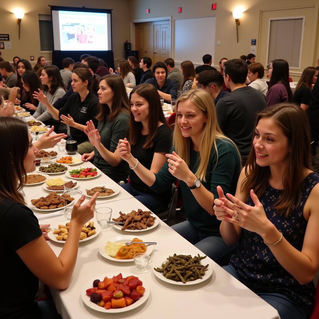 ASL Honor Society members enjoying a Deaf Culture Night