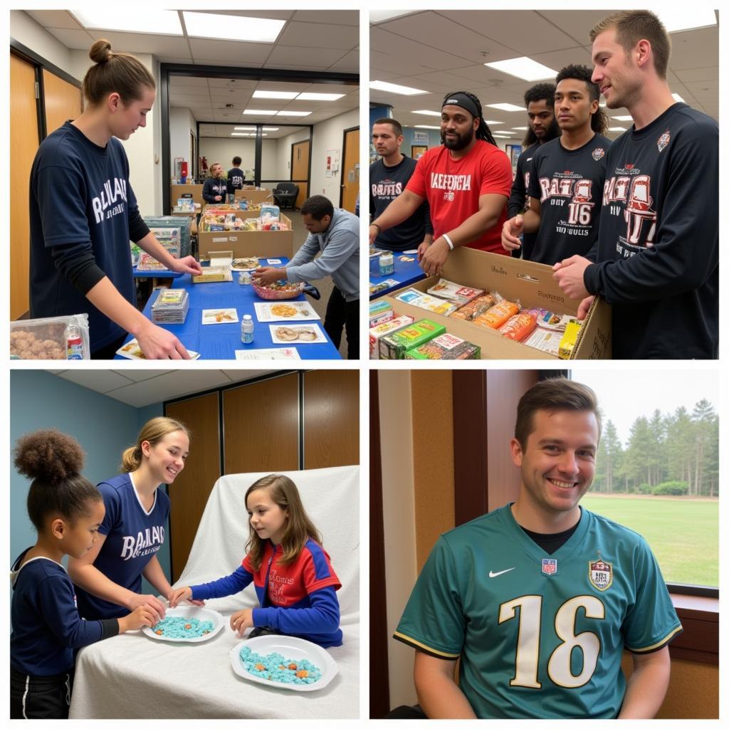 Athletes participating in charity events and community outreach programs