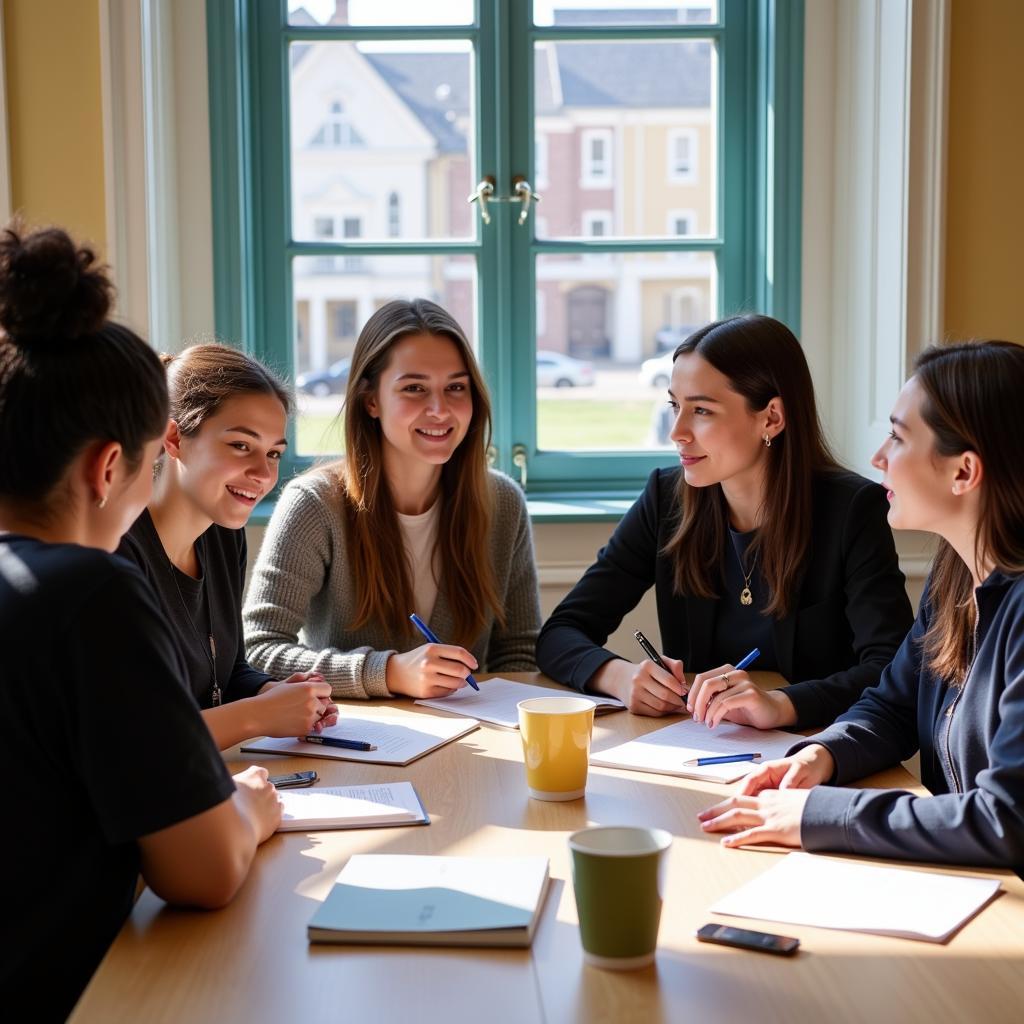 Aurelian Honor Society Members Discussing Global Issues