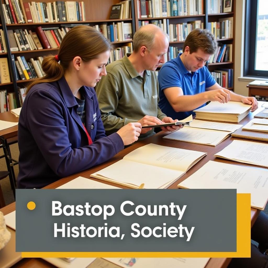 Researchers Examining Historical Documents in the Bastrop County Historical Society Archives