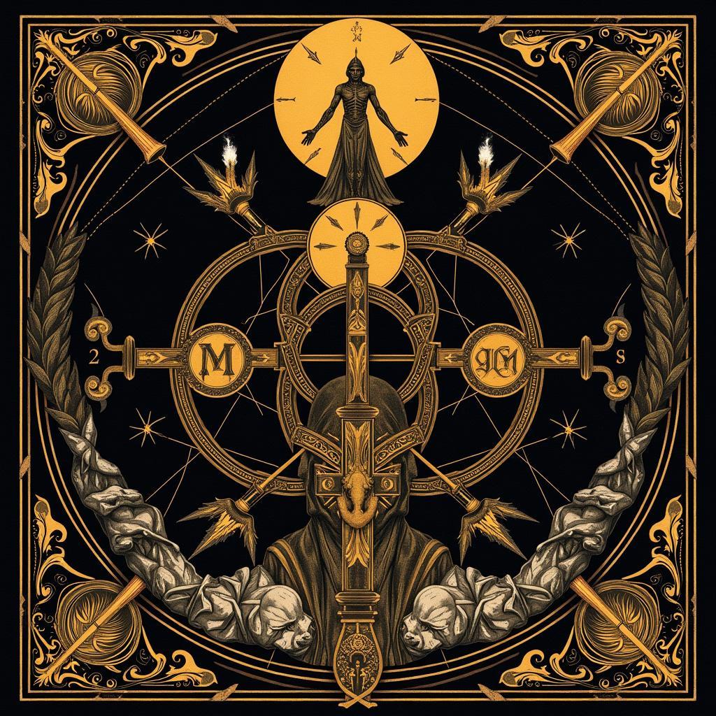 Black Label Society Order of the Black Album Cover:  A detailed view of the intricate artwork, highlighting the religious and mythological iconography that adds layers of meaning to the band's visual narrative.