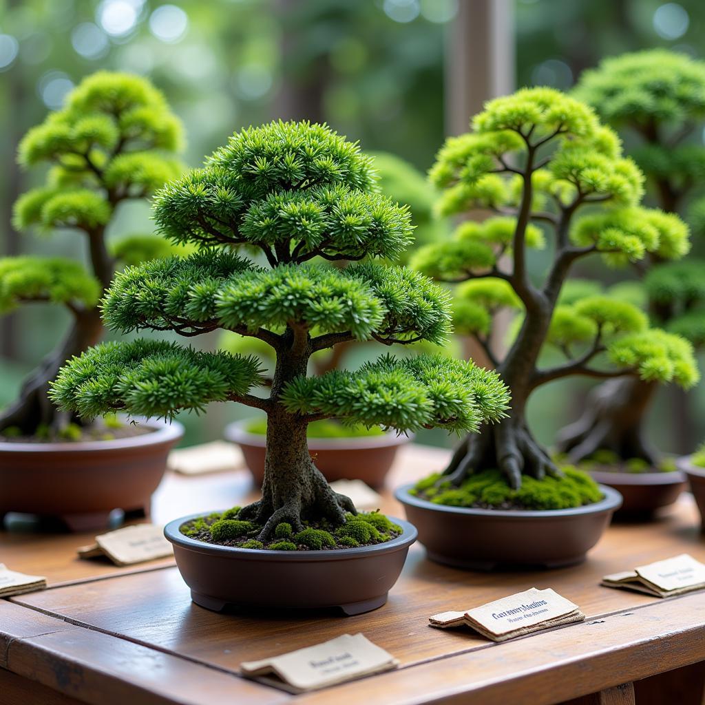 Demonstration of various bonsai styles