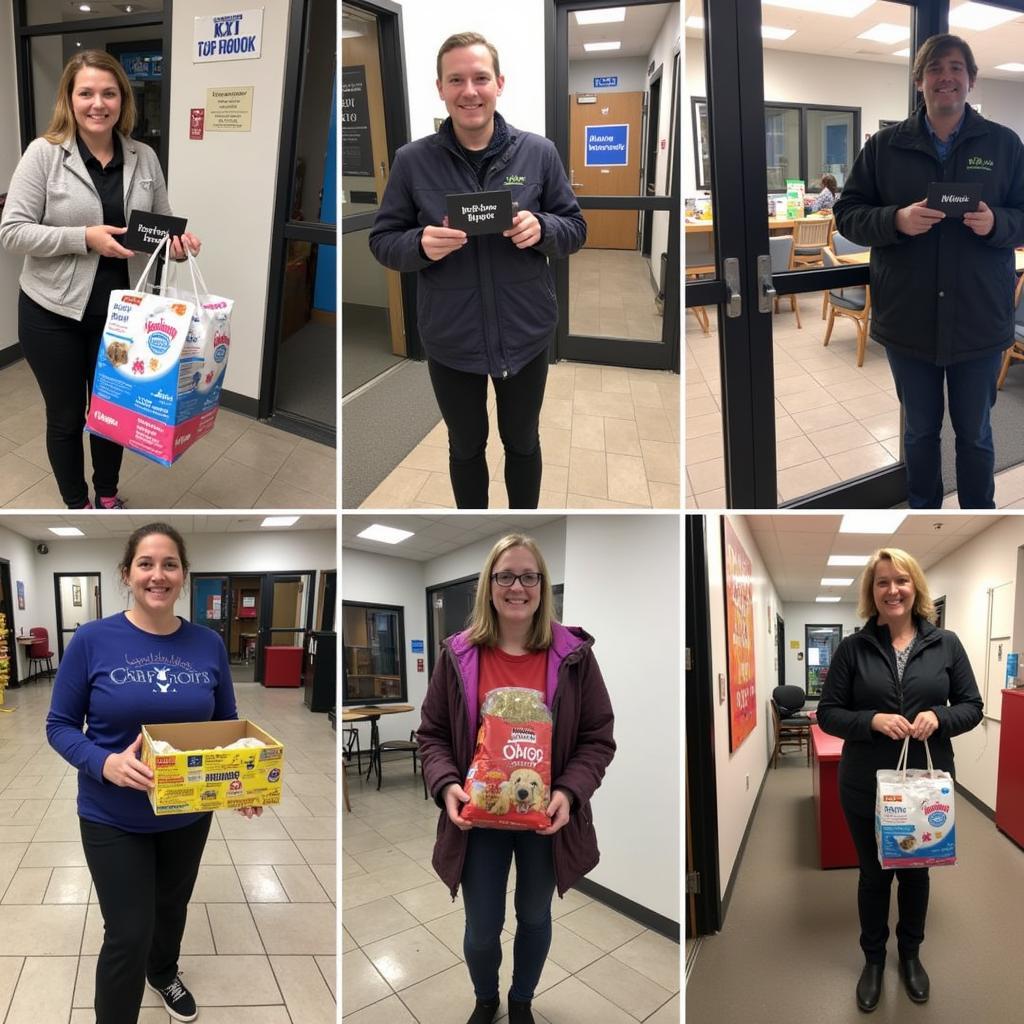 Community members donating supplies to the Boone County Humane Society.