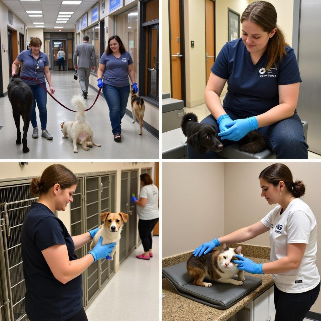 Volunteers Caring for Animals at Buncombe Humane Society