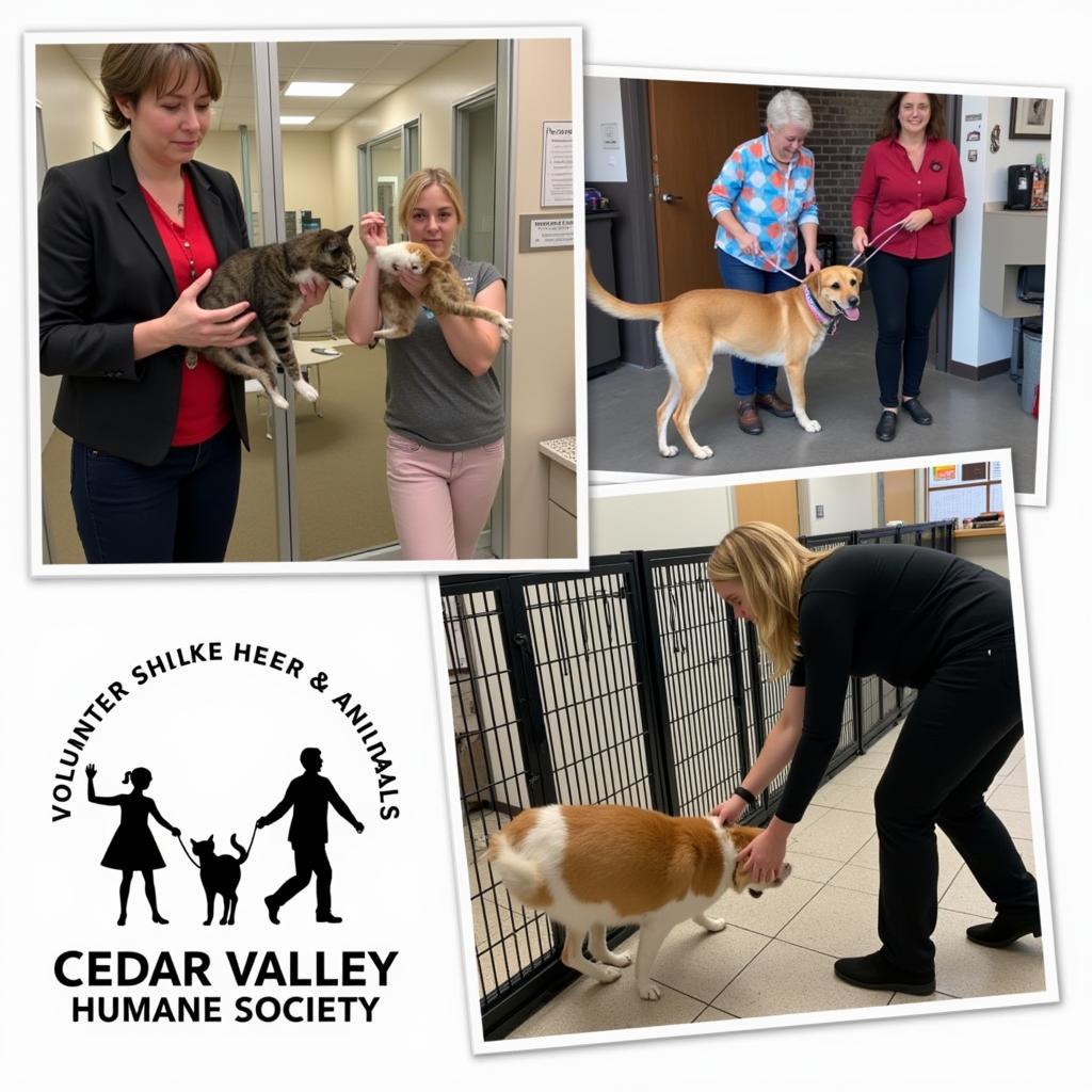 Volunteers Caring for Animals at Cedar Valley Humane Society