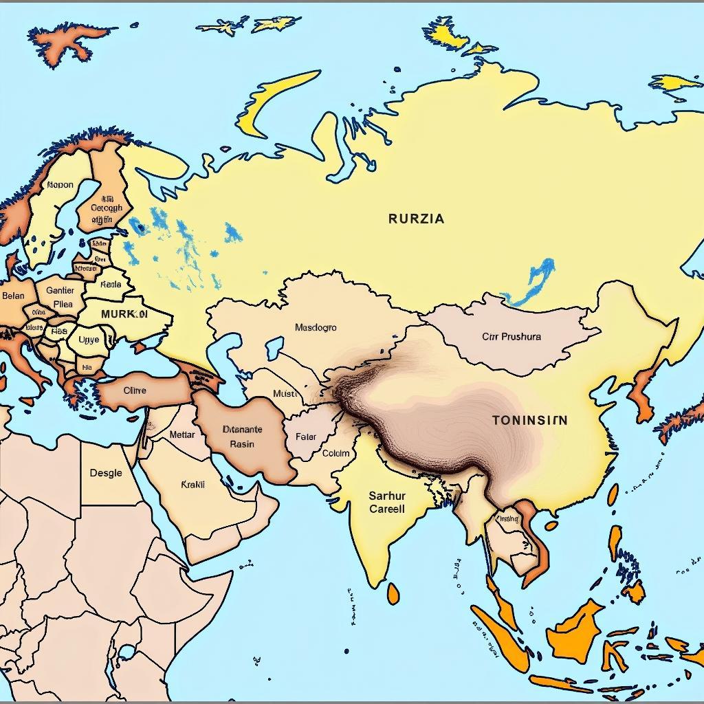 Central Eurasia Geopolitical Map