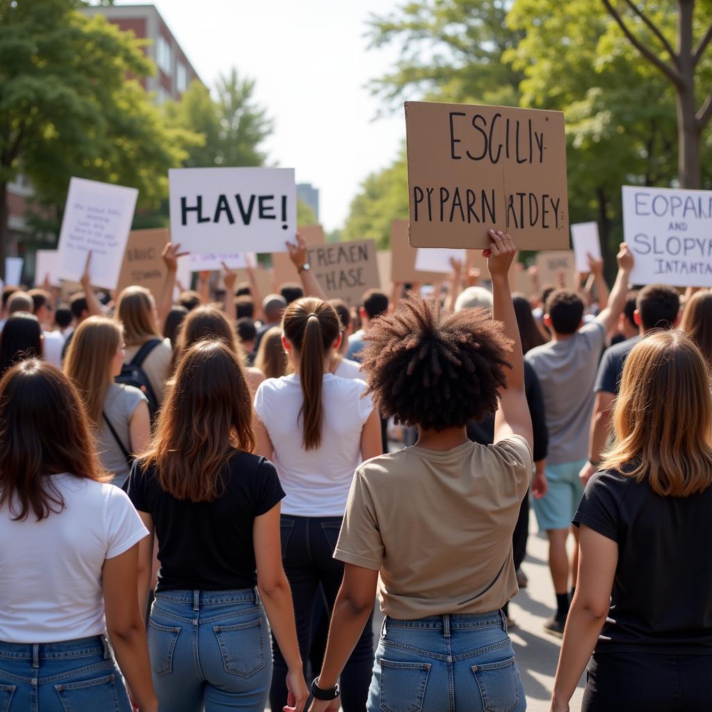 Community activists marching for social justice