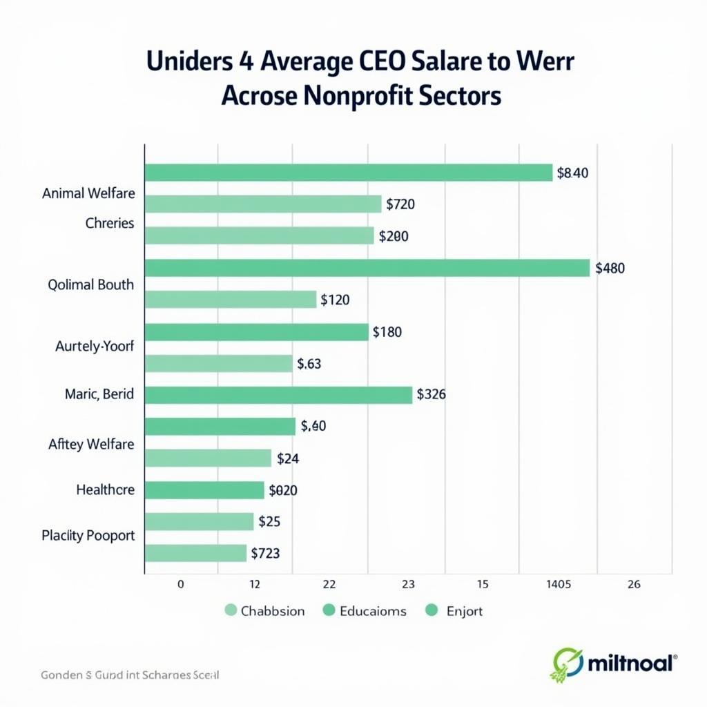 Chart comparing CEO salaries across different nonprofit sectors