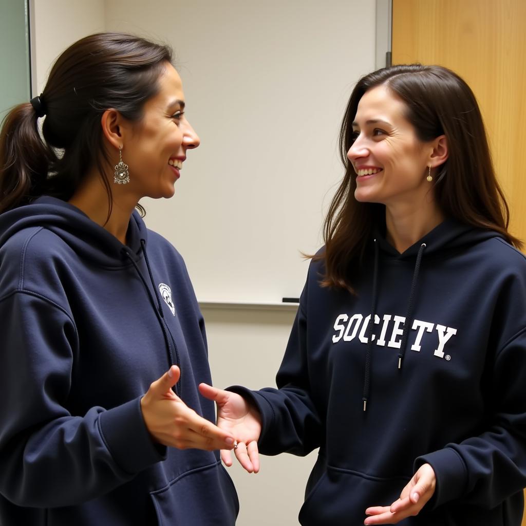 Conversation Sparked by Society Sweatshirt