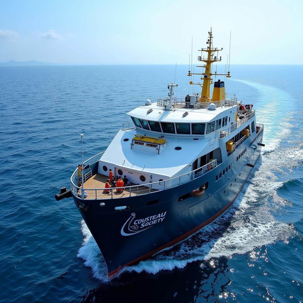 Cousteau Society Research Vessel at Sea