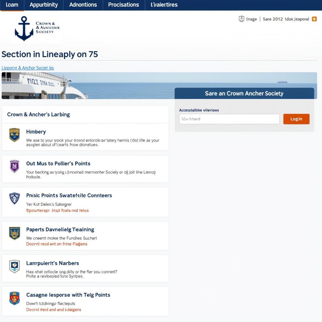 Navigating the Crown & Anchor Society Website