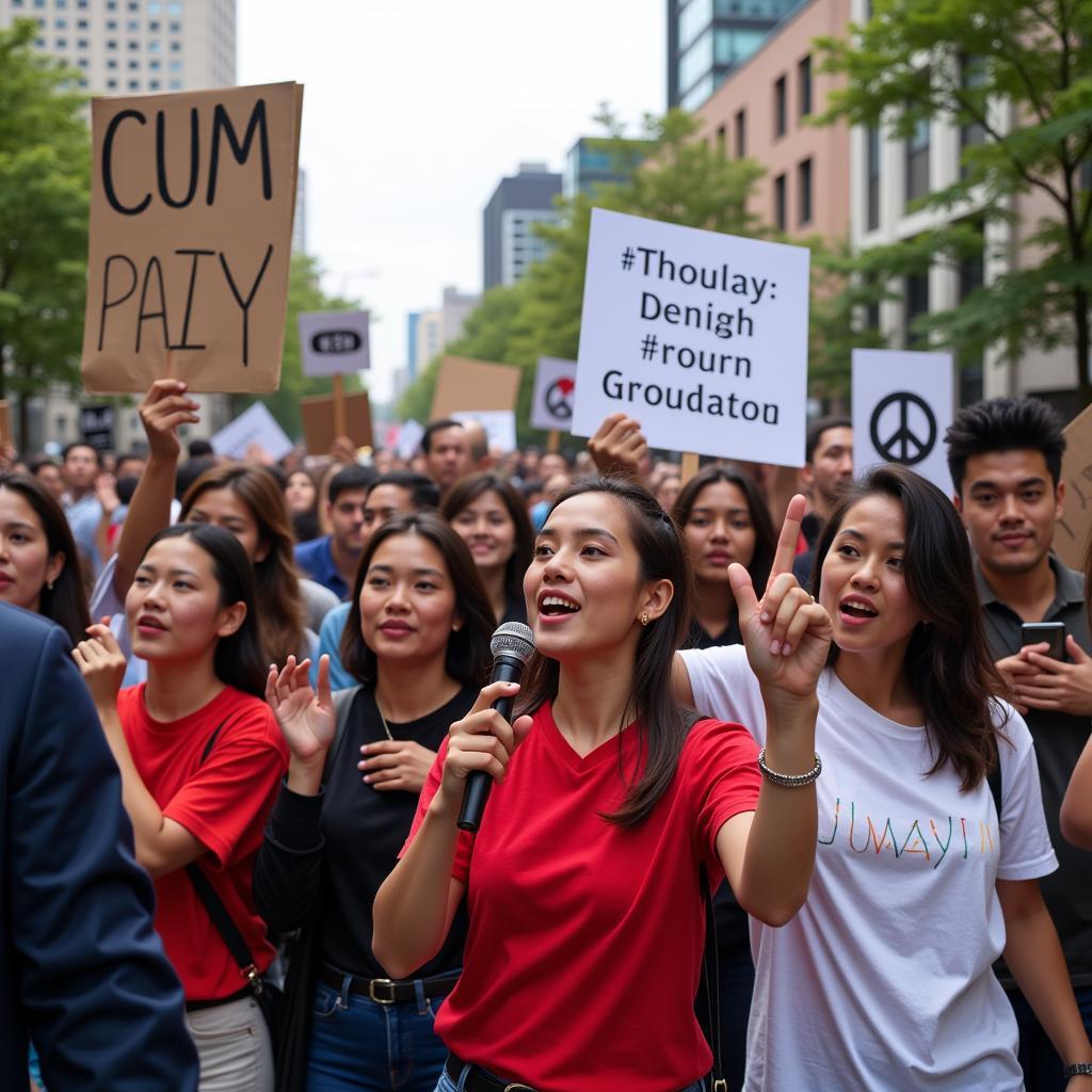 Cum Laude Society Members Organizing a Peace Rally