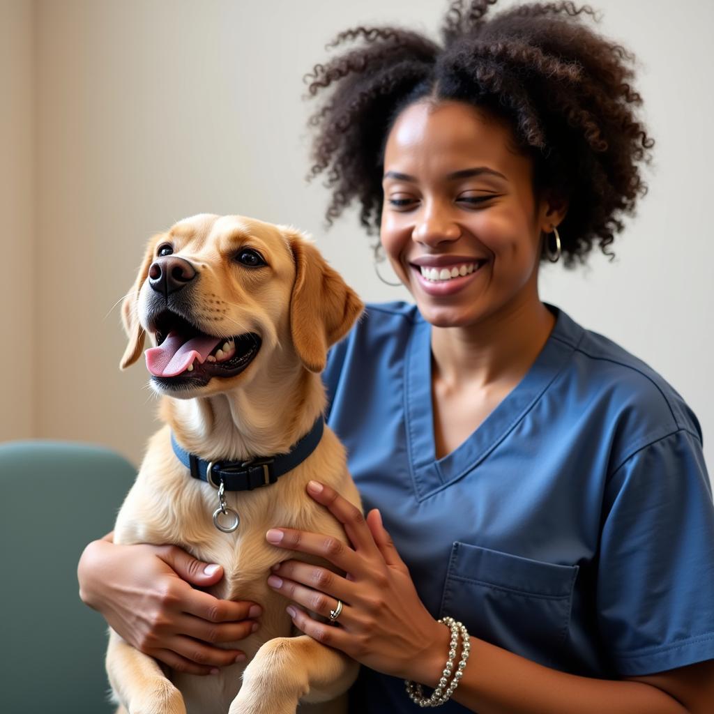 Happy Pet Owner at DC Humane Society Vaccine Clinic