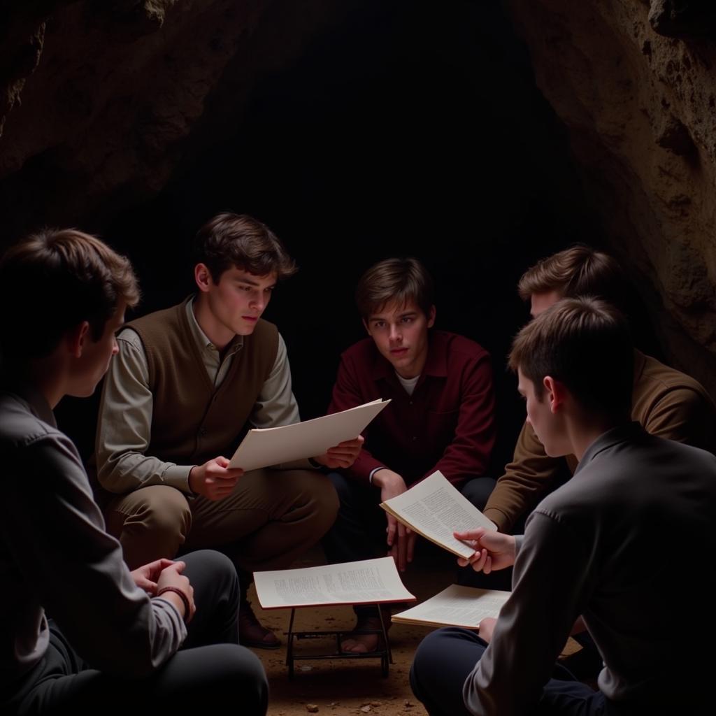 Dead Poets Society Boys in a Secret Meeting