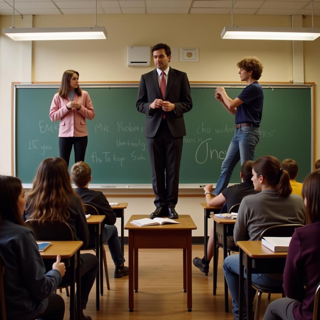 Dead Poets Society Students Standing on Desks