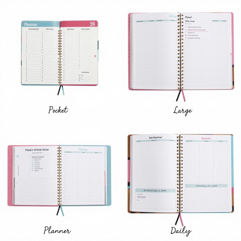 Different Planner Layouts and Sizes