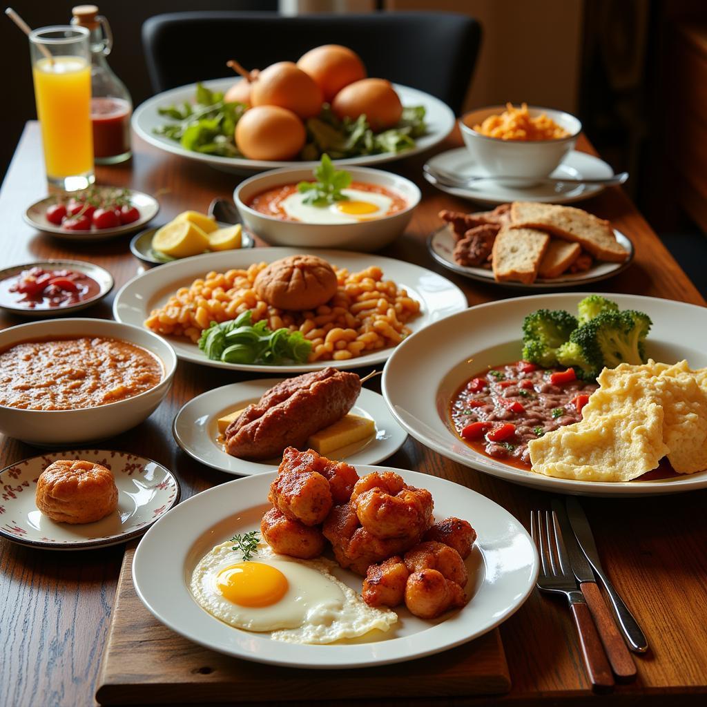 A Diverse Spread of Breakfast Dishes from Around the World