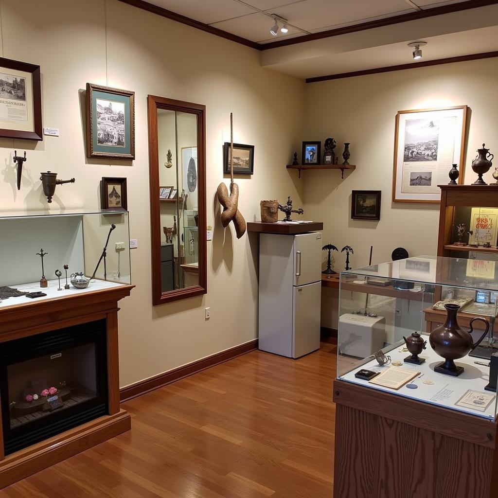 Douglas County Historical Society Exhibit with Artifacts from Nebraska