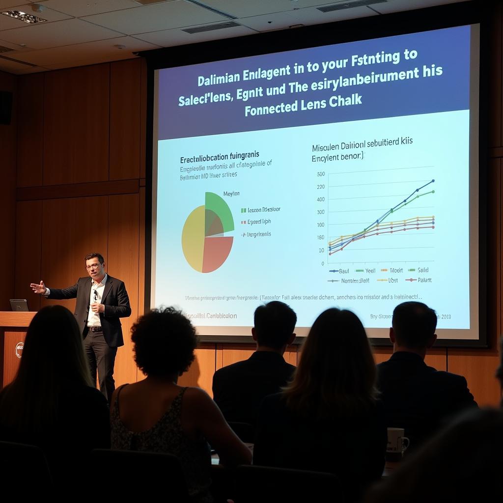 Speaker presenting research findings at the Ecological Restoration Conference