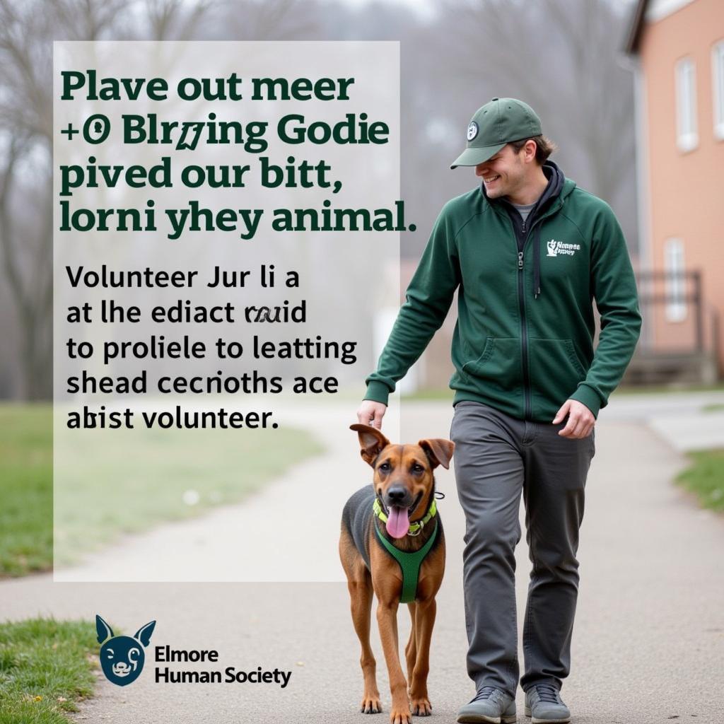 Volunteer Walking a Dog at Elmore Humane Society