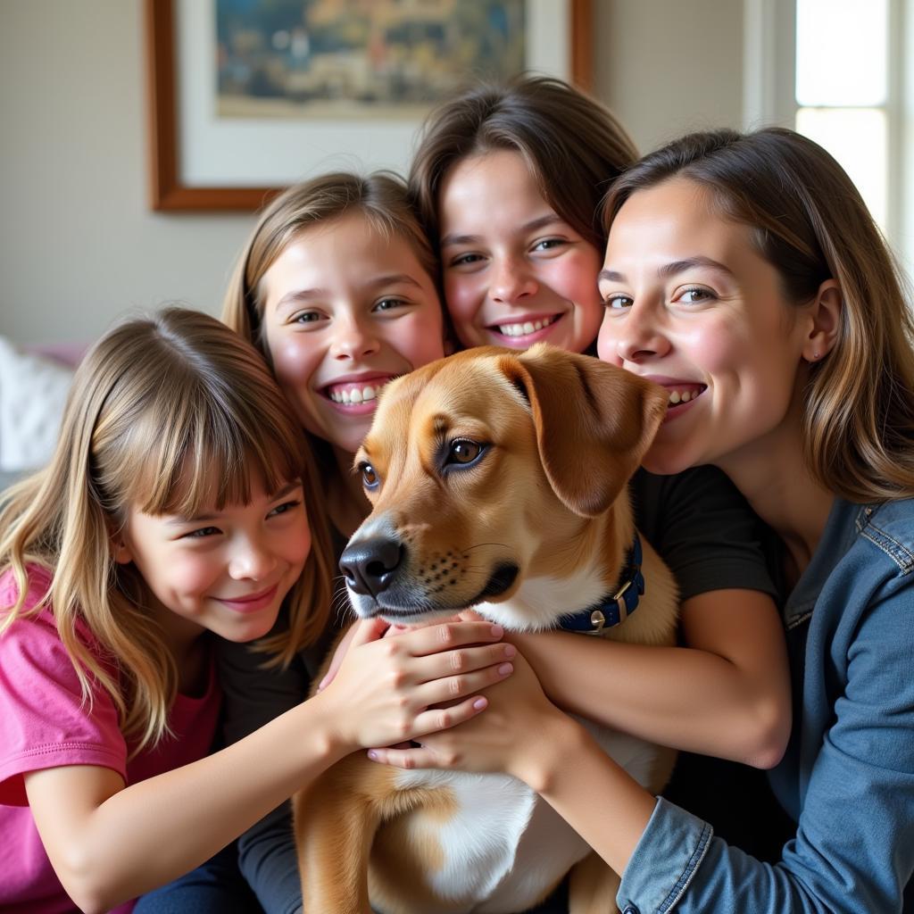 Happy Family Adopting a Dog from the Fayette County Humane Society