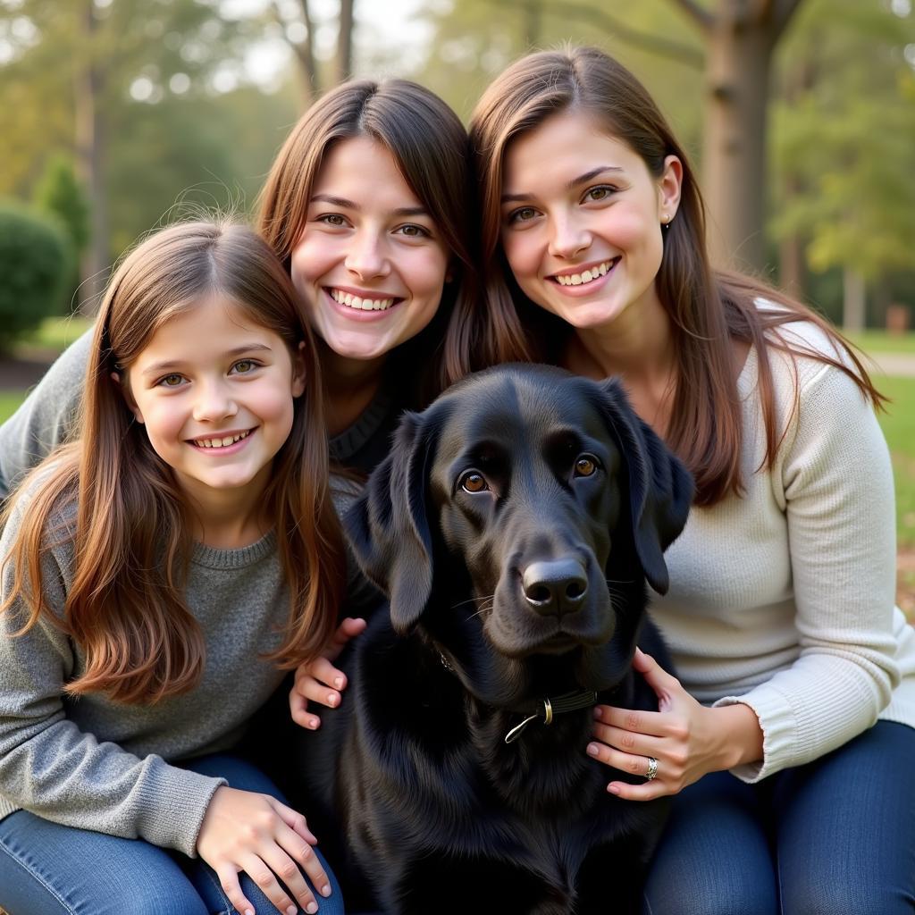 Flat-Coated Retriever Family Portrait