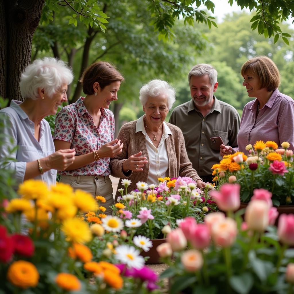 Flower Society Members Connecting