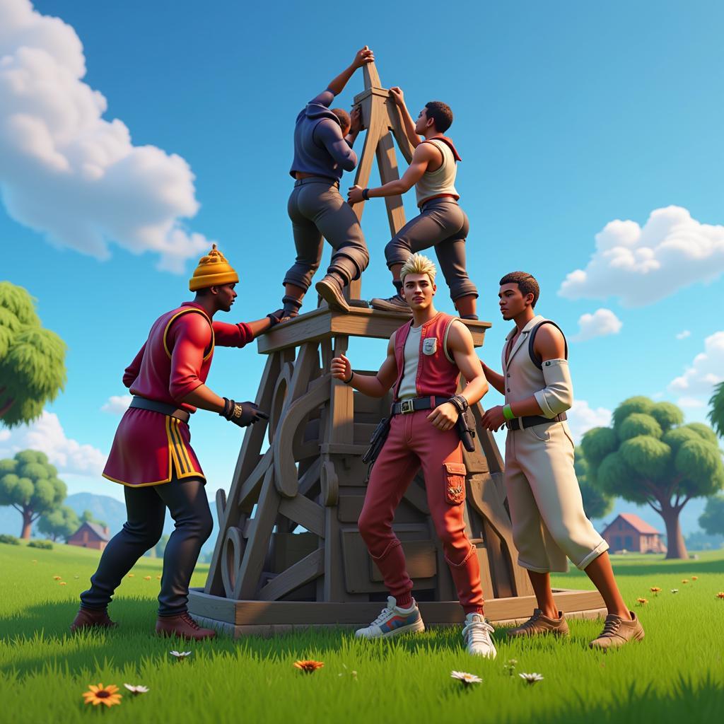 Fortnite Players Collaborating for Peace