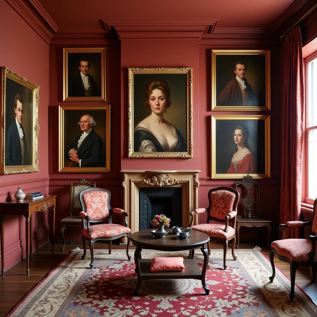 Display of Gainsborough's Portraits inside Gainsborough's House