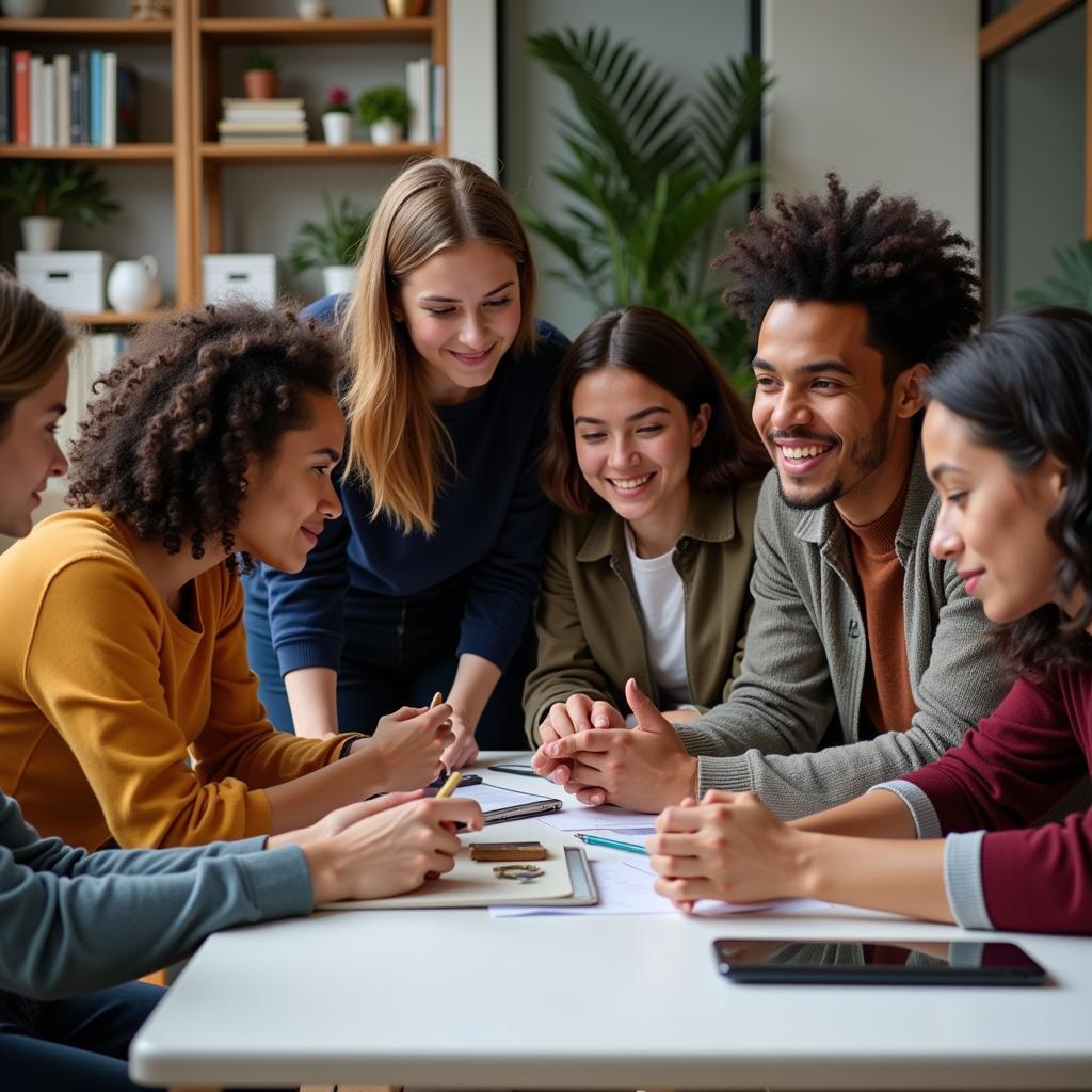 Diversity and Innovation in Genius Societies: A diverse group of people collaborating on a project