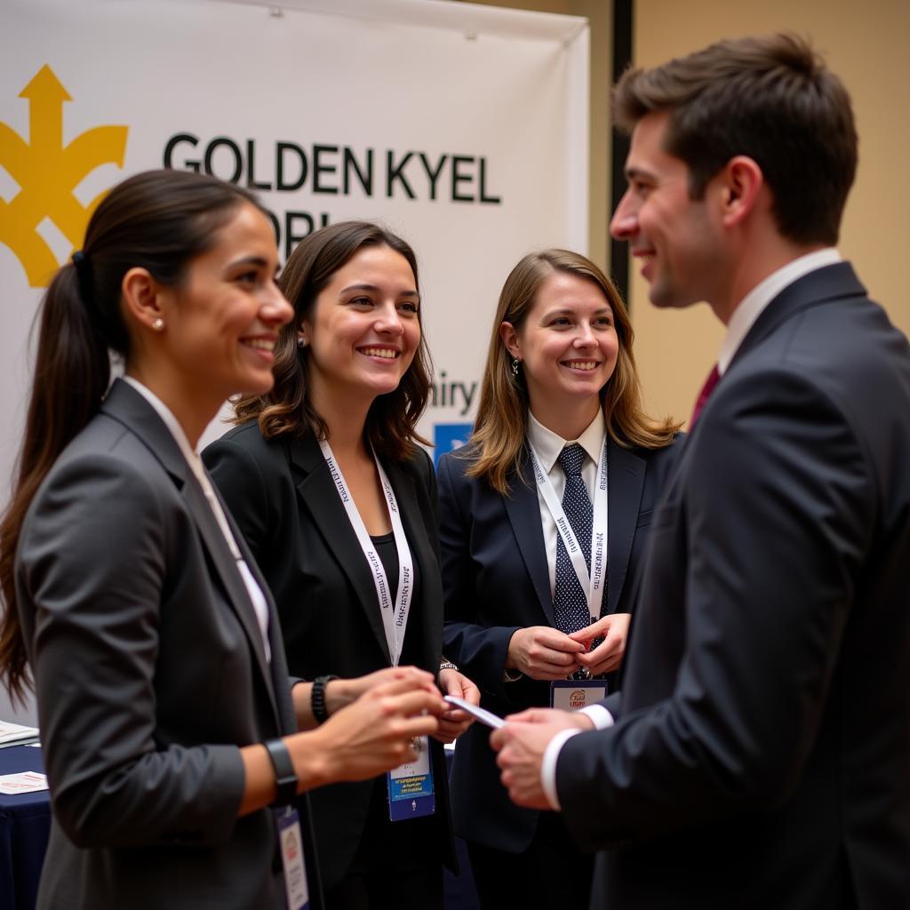 Students networking at a Golden Key event.