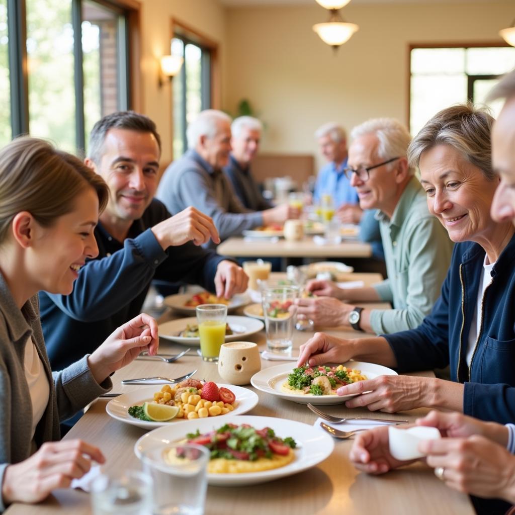 Residents enjoying a meal together at the Good Samaritan Society - Prairie Creek