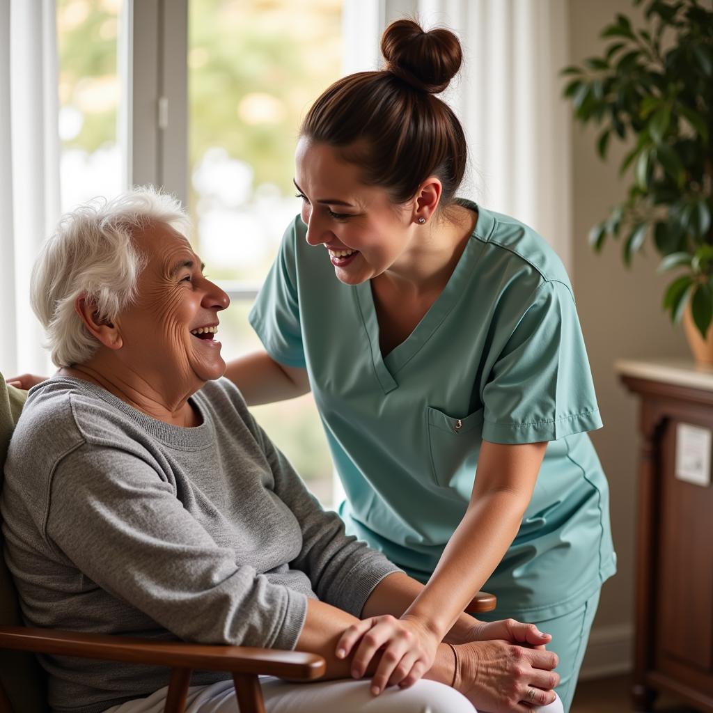 Staff and Resident Interaction at Good Samaritan Society St Vincent's Bismarck