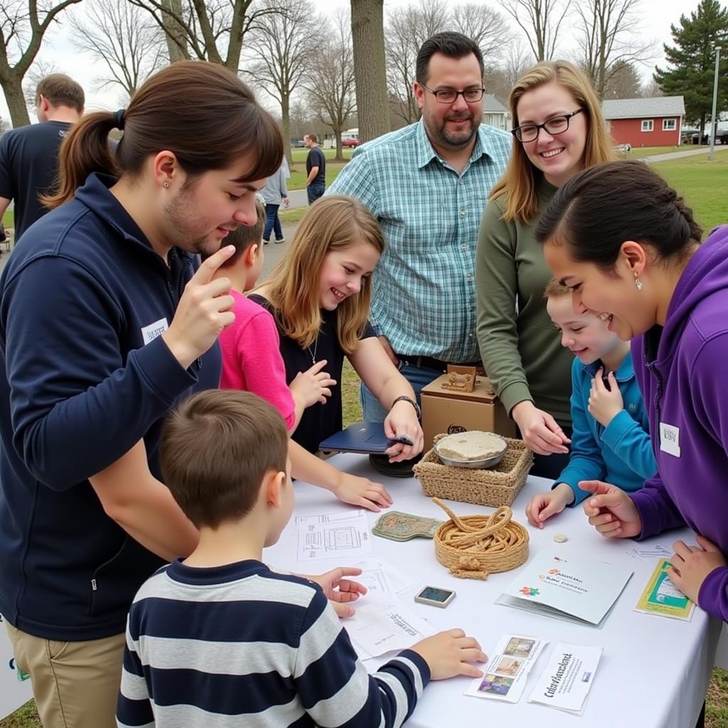 Greater Ridgewood Historical Society Event - A photograph of a community event hosted by the historical society, showing people interacting and engaging with historical displays.