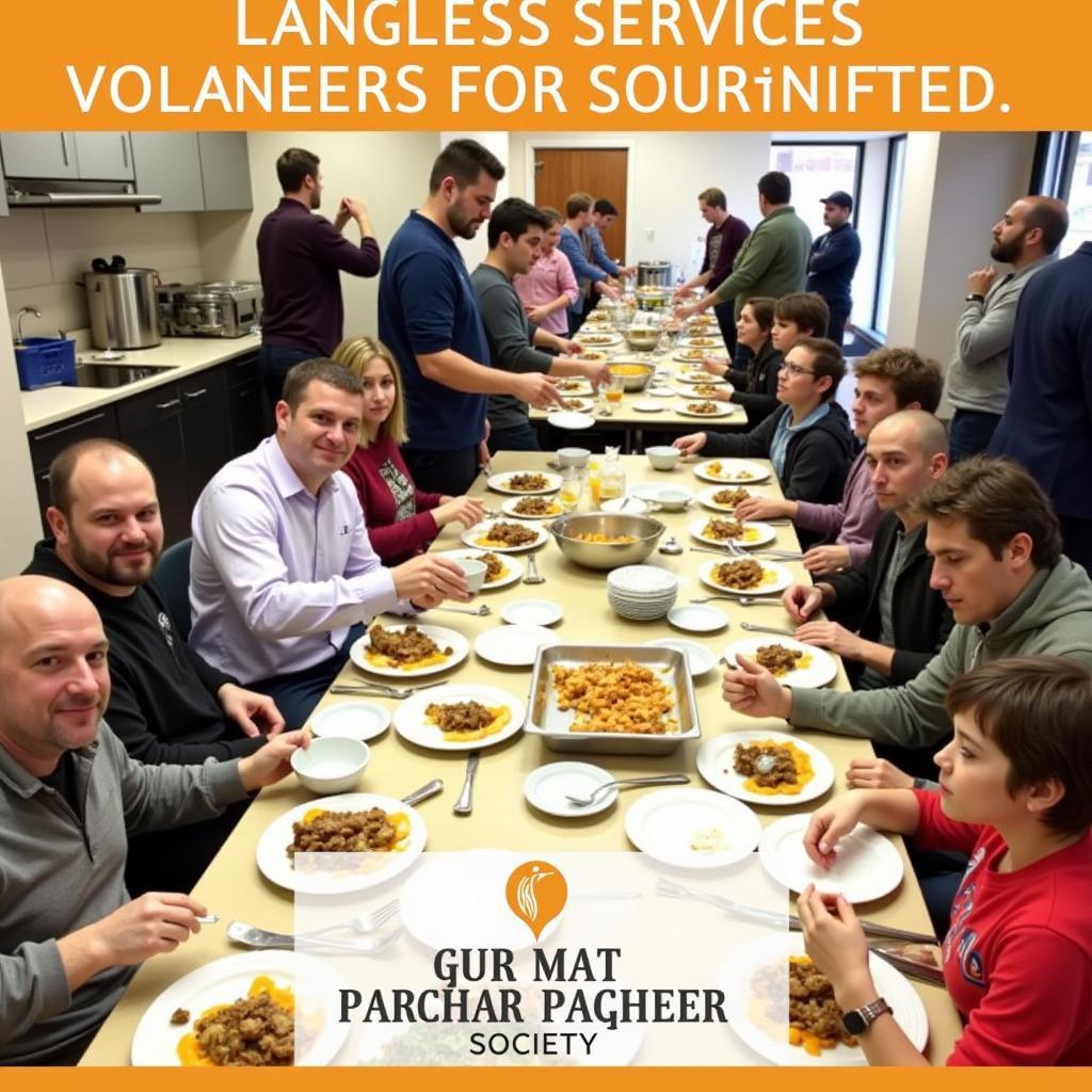 Volunteers Serving Food at a Gurmat Parchar Society Langar