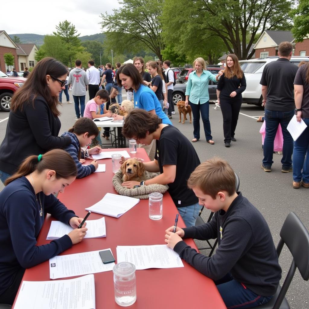 A successful adoption event at the Hillsdale Humane Society