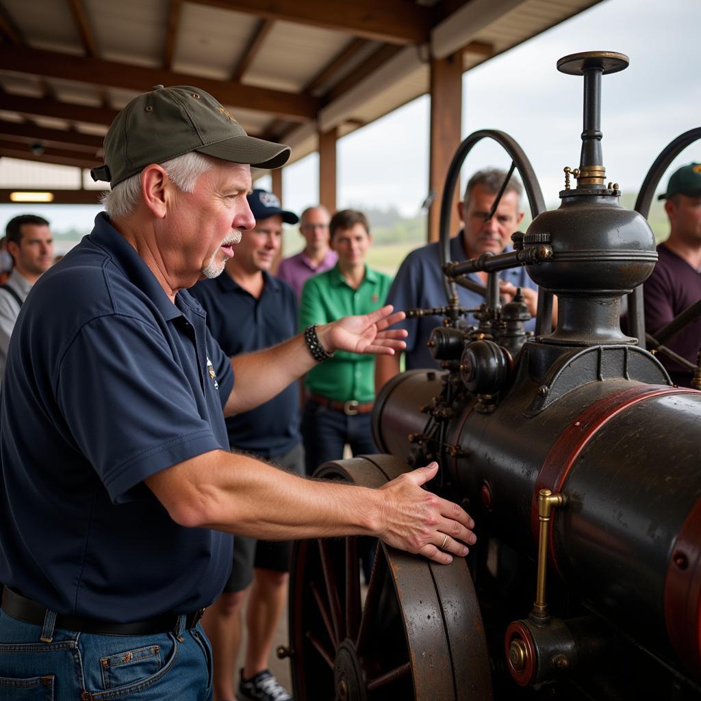 Historical Engine Enthusiast Explaining Engine Operation