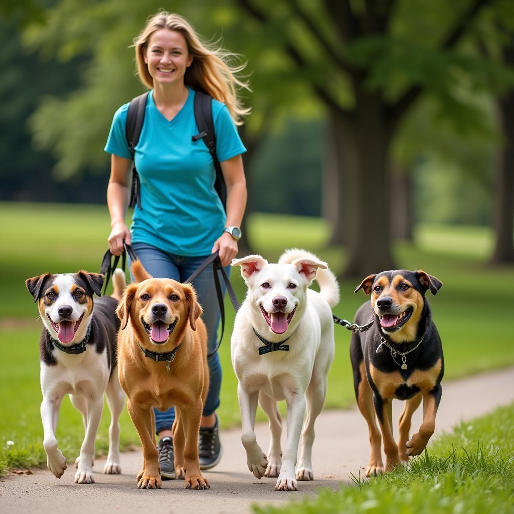 Volunteer Walking Shelter Dogs