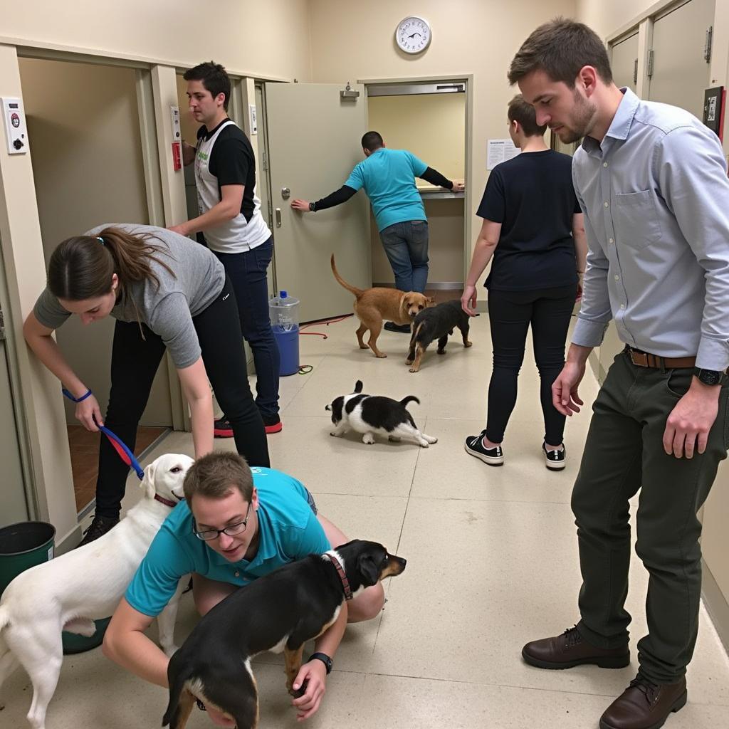 Volunteers working at the Humane Society of Amherst County