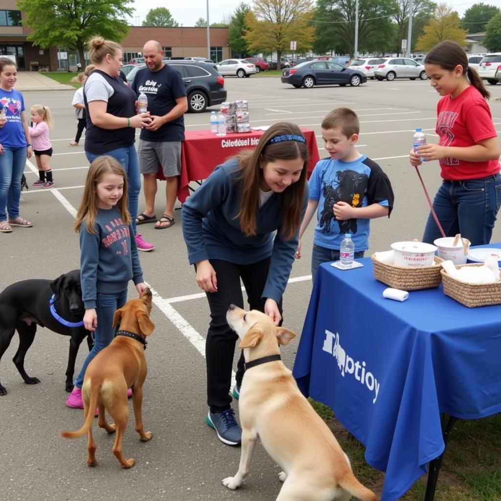 A lively photo of a community event at the Humane Society of Freeborn County.