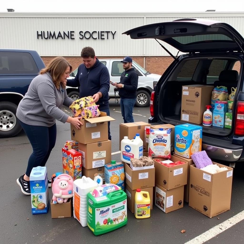 Donations being delivered to Humane Society Jefferson County WA