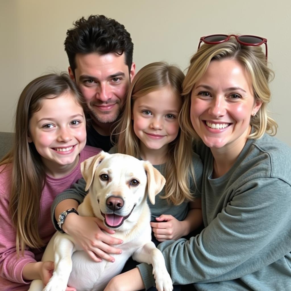 Happy Family with Adopted Dog from Humane Society Lakewood Ranch