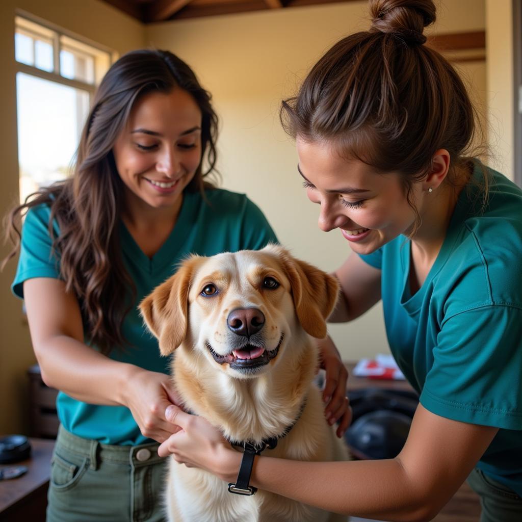 Volunteers Caring for Animals at the Shelter