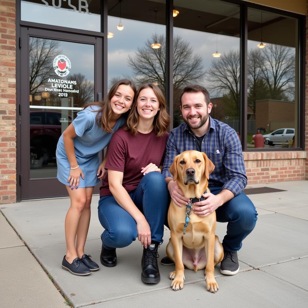 Happy Family Adopting a Pet at Matteson Humane Society