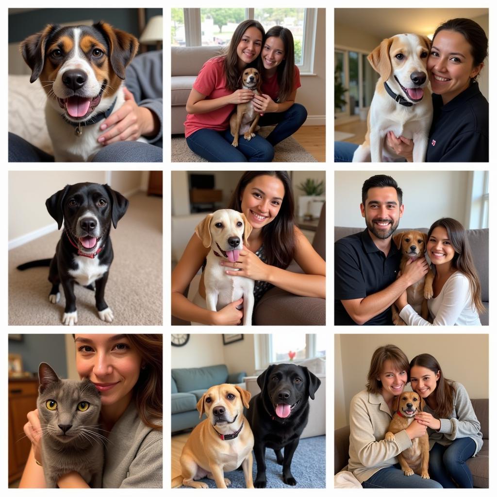 Adopted Pets with their Happy Families